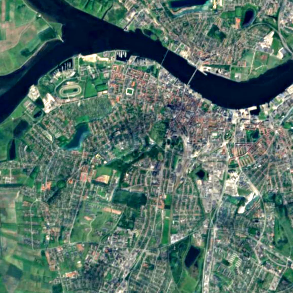 Aalborgtårnet seen from above (Sentinel-2)