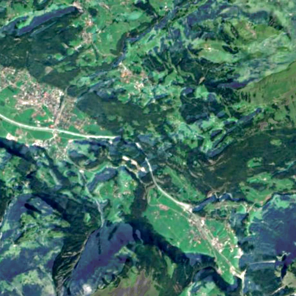 Aare Gorge seen from above (Sentinel-2)