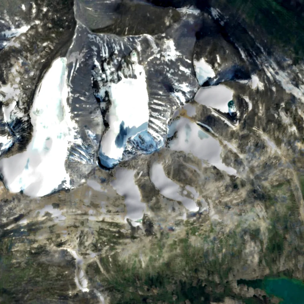 Áhkká seen from above (Sentinel-2)