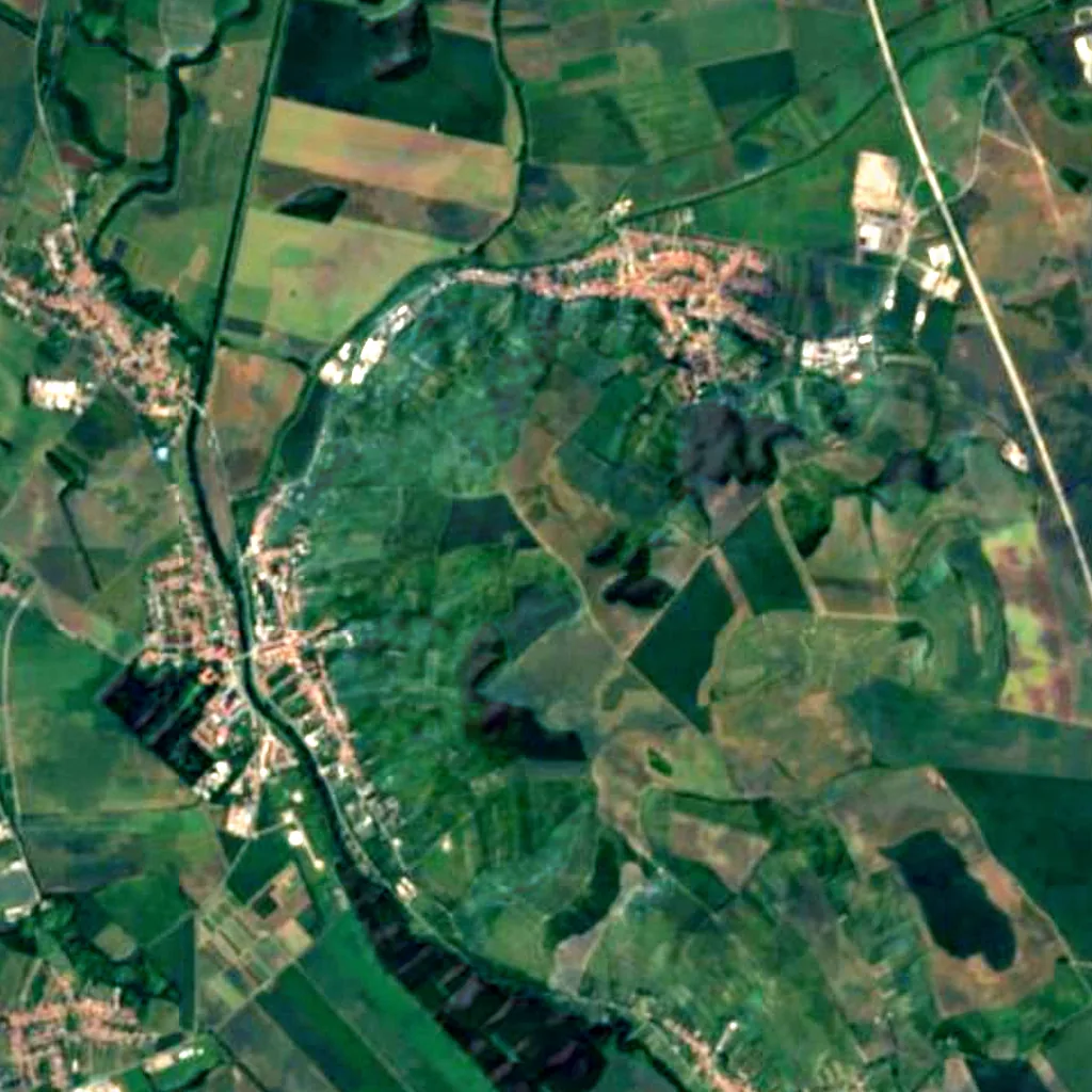 Akátová věž seen from above (Sentinel-2)