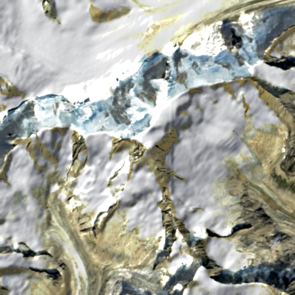 Aletschhorn seen from above (Sentinel-2)