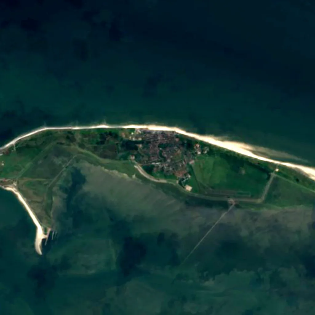 Alter Leuchtturm Wangerooge visto desde arriba (Sentinel-2)