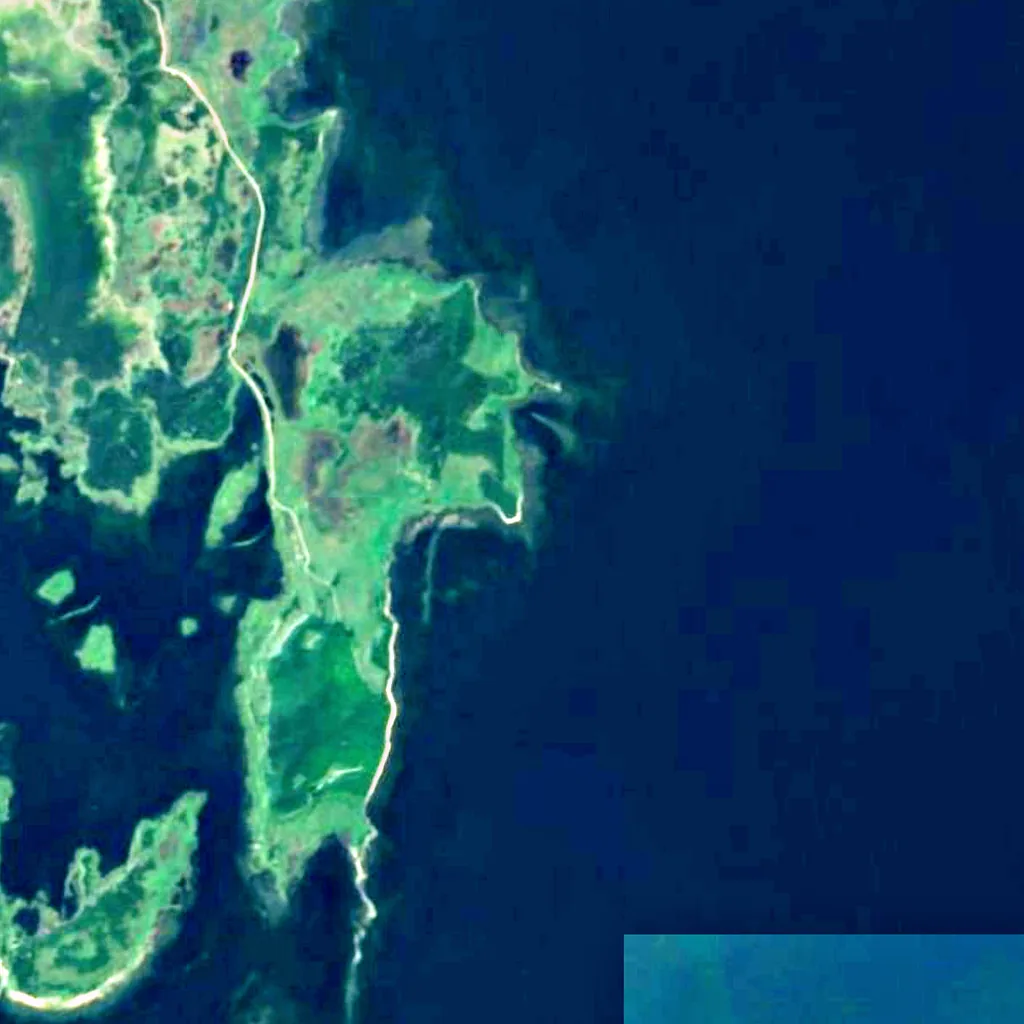 Anikaitse Cliff visto desde arriba (Sentinel-2)
