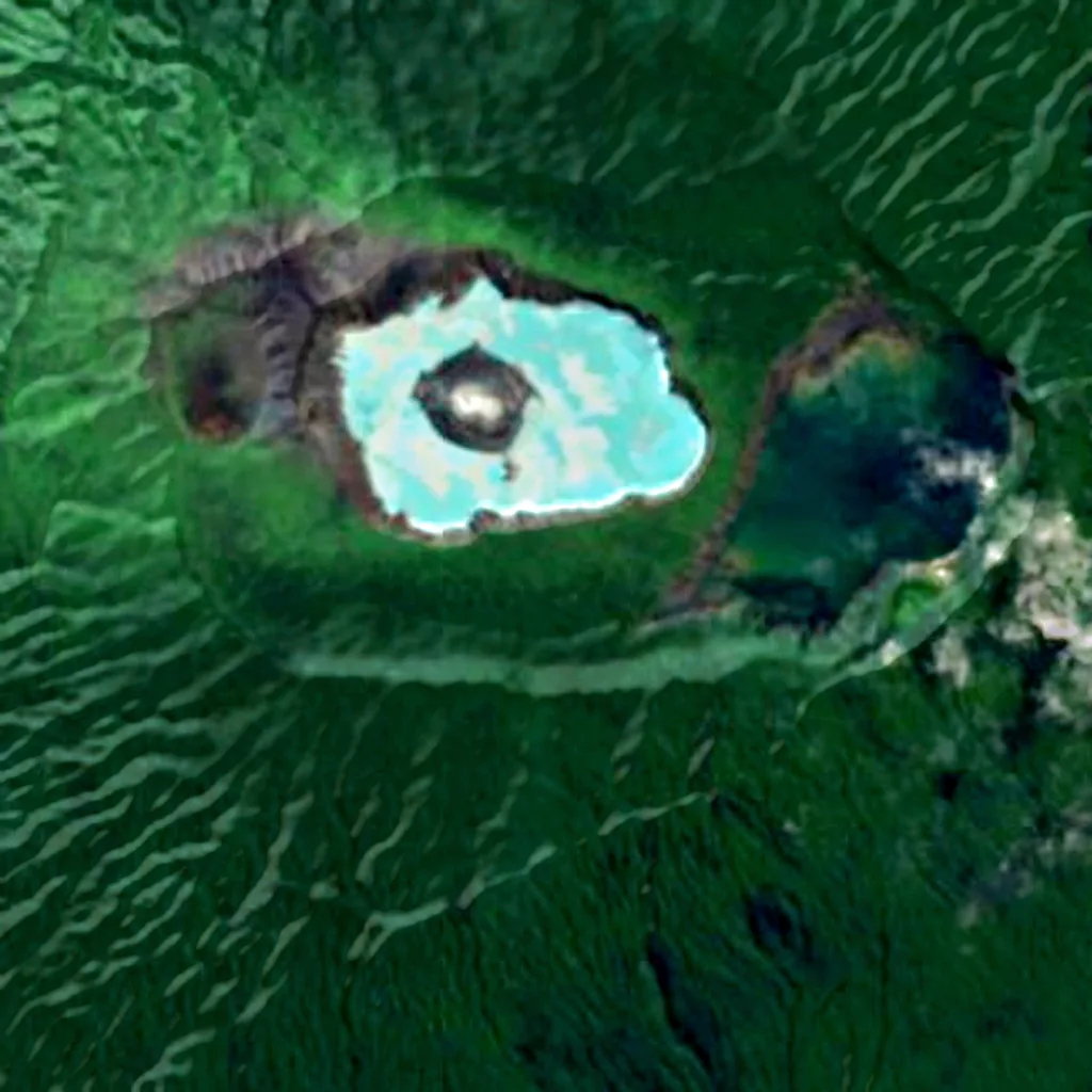 Ambae visto dall'alto (Sentinel-2)