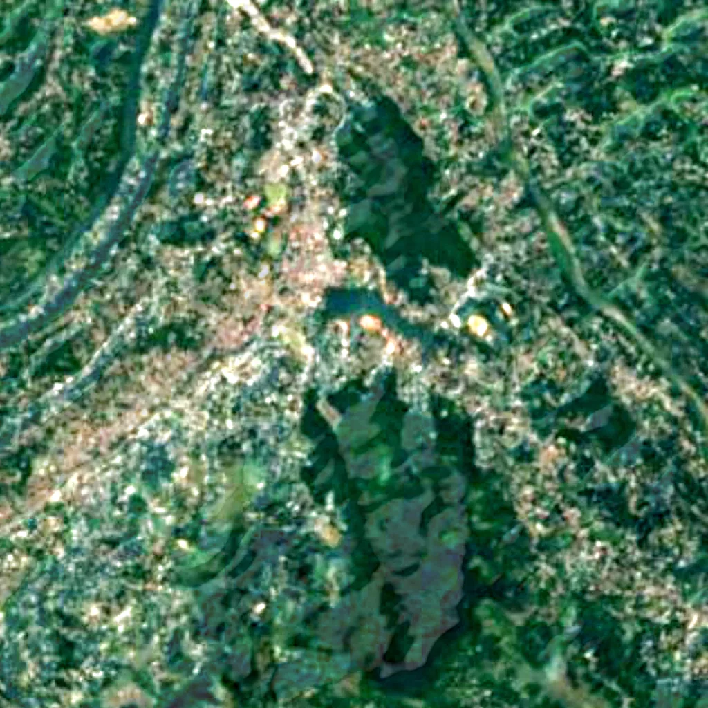 Arthur's Seat, Kandy seen from above (Sentinel-2)