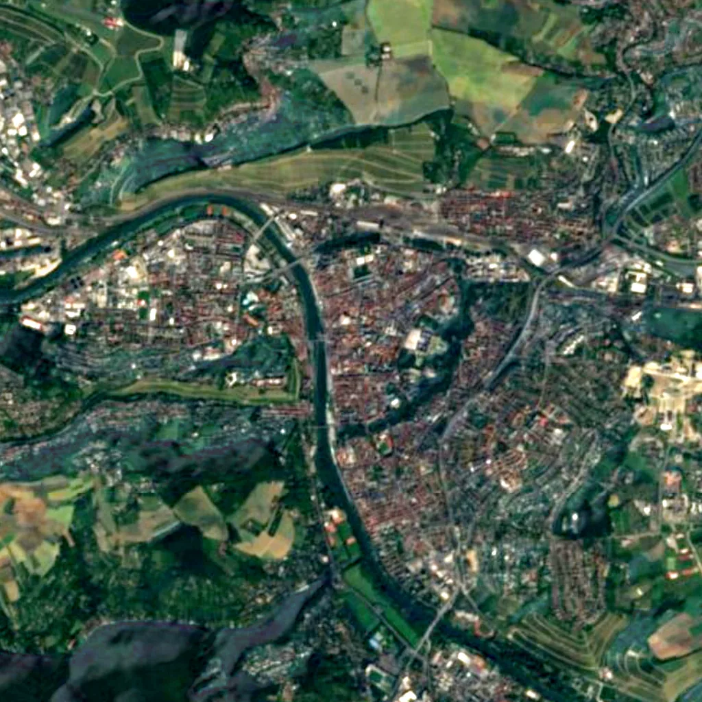 Balthasar Neumann Haus seen from above (Sentinel-2)