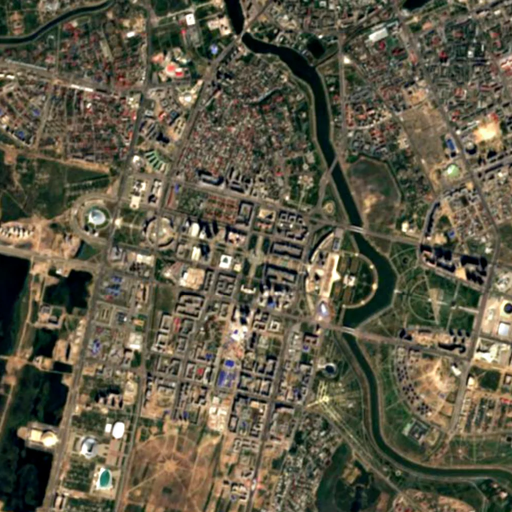 Bayterek seen from above (Sentinel-2)
