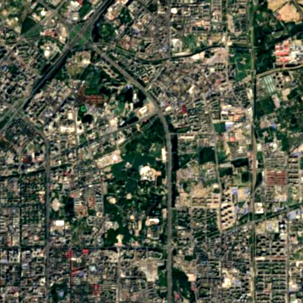 Beijing Great Wheel seen from above (Sentinel-2)