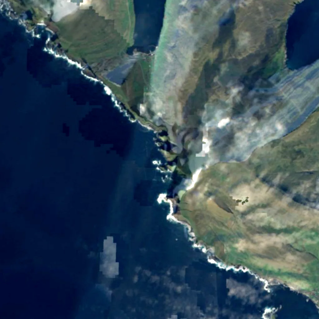 Beinisvørð seen from above (Sentinel-2)