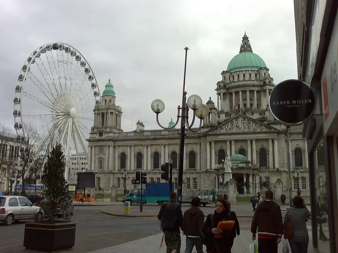 Belfast wheel and city hall