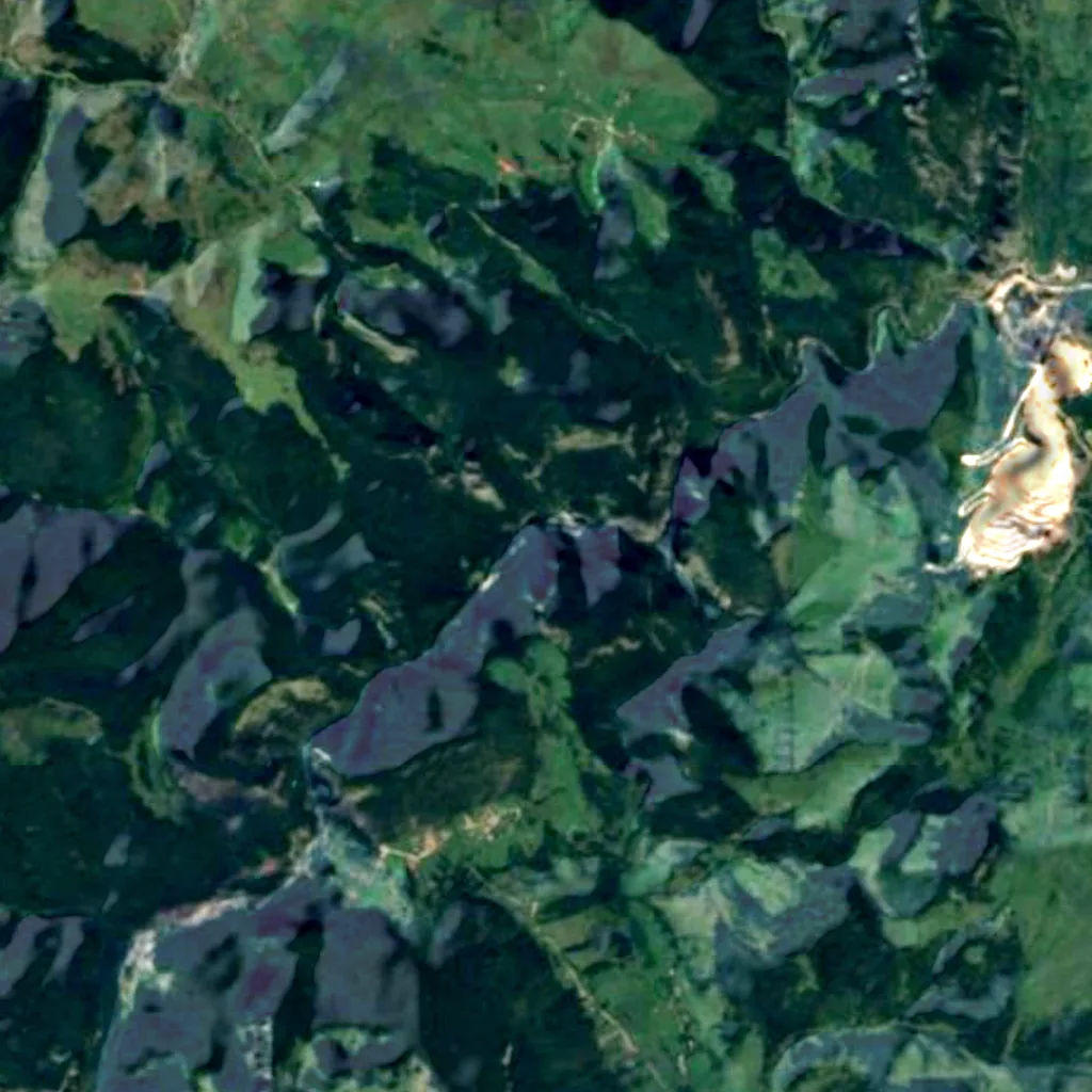 Bicaz Canyon seen from above (Sentinel-2)