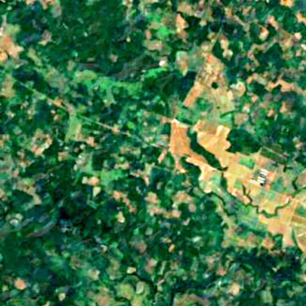 Bolaven-Plateau von oben gesehen (Sentinel-2)