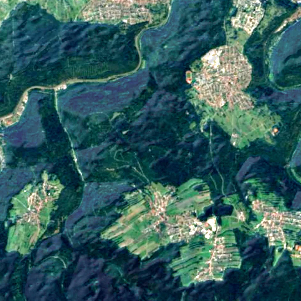 Büchenbronn Observation Tower seen from above (Sentinel-2)