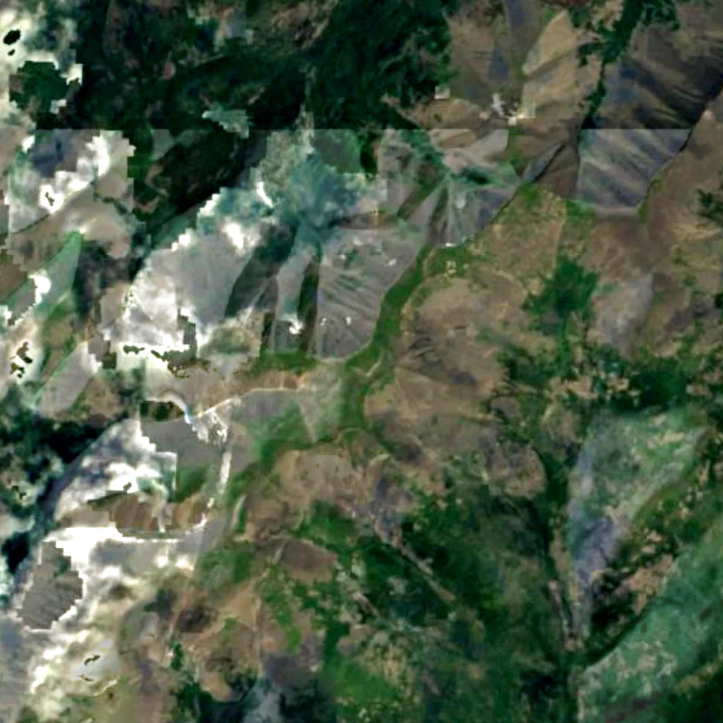 Burkhan Khaldun seen from above (Sentinel-2)