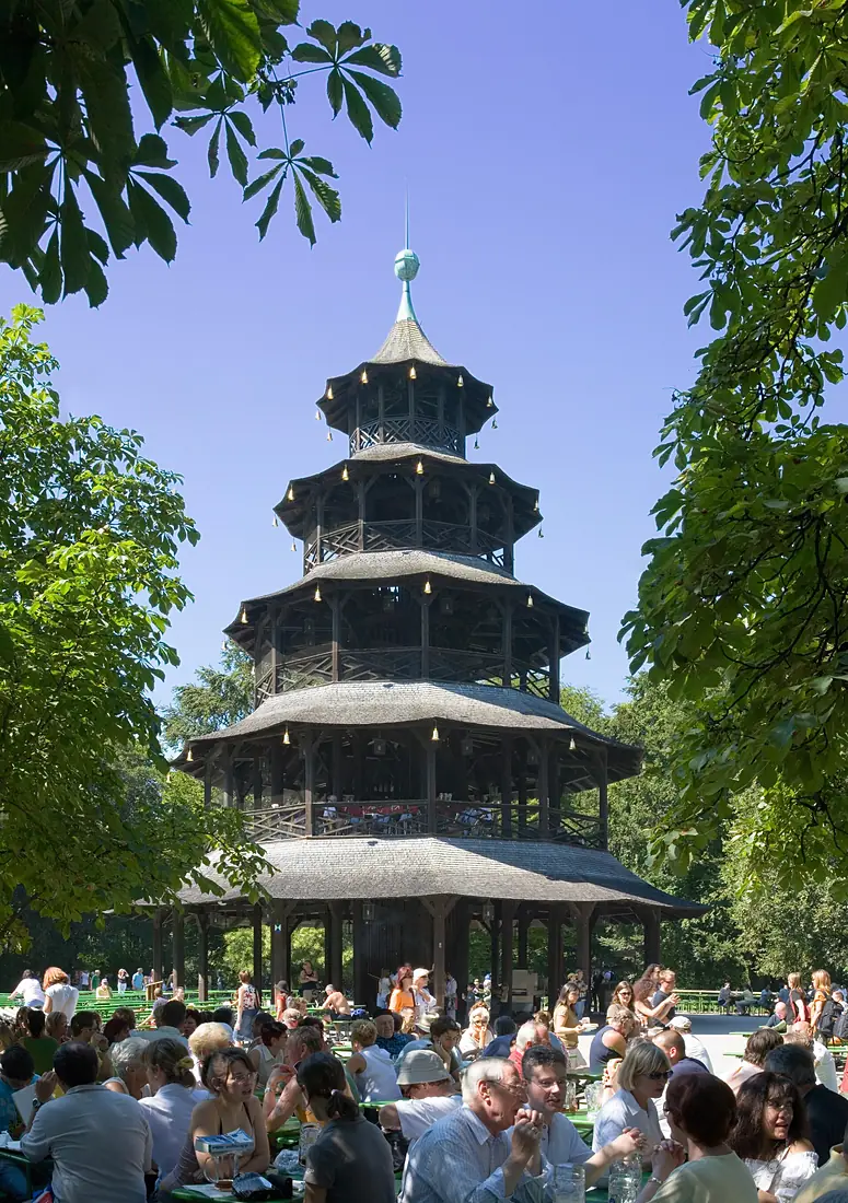 Munich English Gardens - Chinese Tower Beer Garden - August 2006