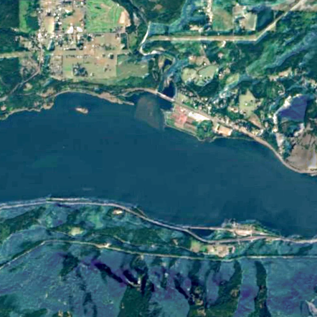 Columbia River Gorge seen from above (Sentinel-2)