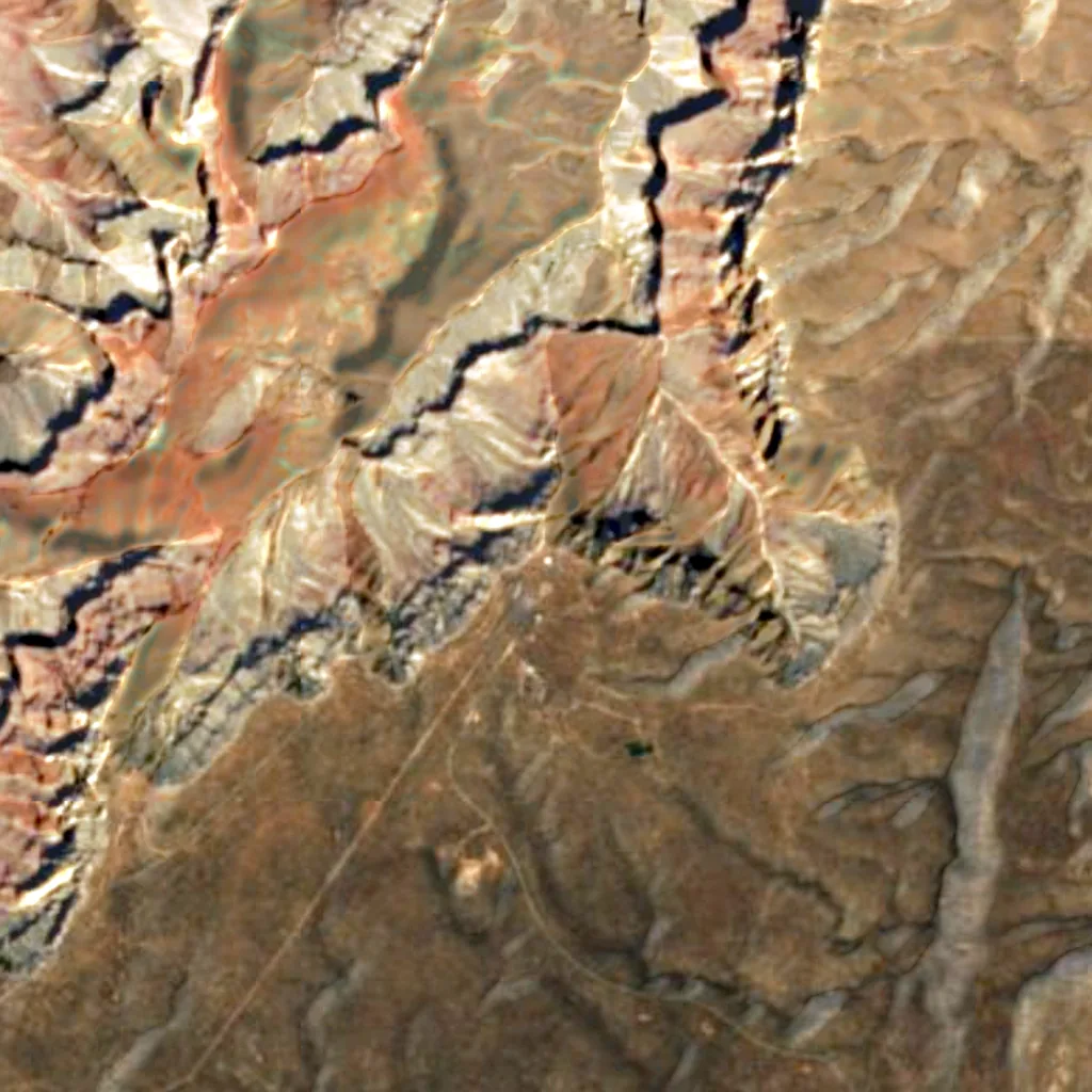 Desert View Watchtower seen from above (Sentinel-2)