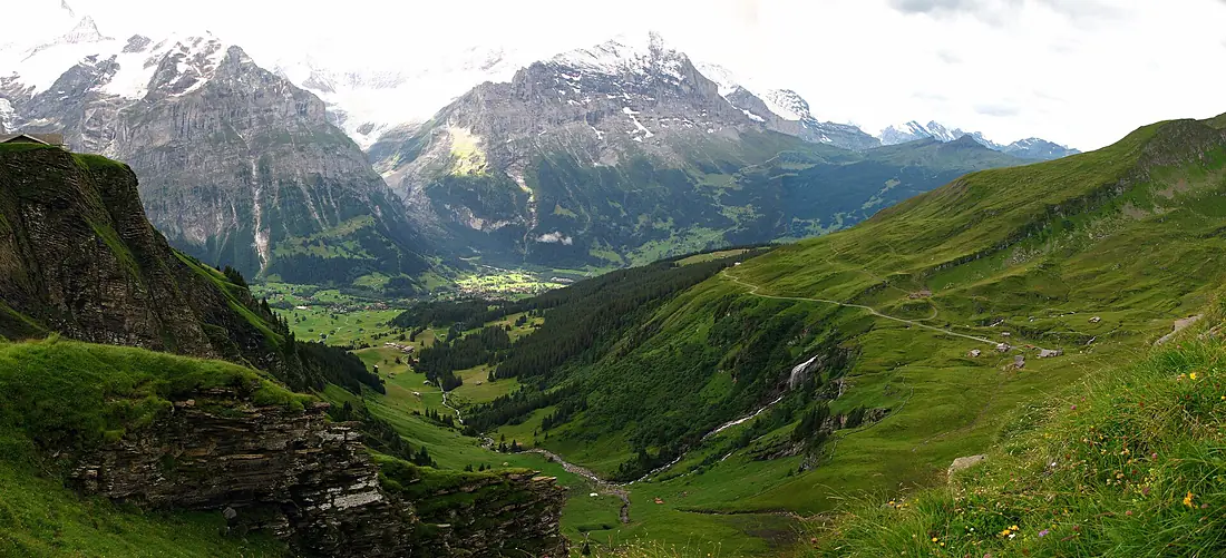 5371-5373 - Grindelwald - Schreckhorn, Mettenberg, Eiger, Bachläger, Unterer Grindelwaldgletscher - retouched