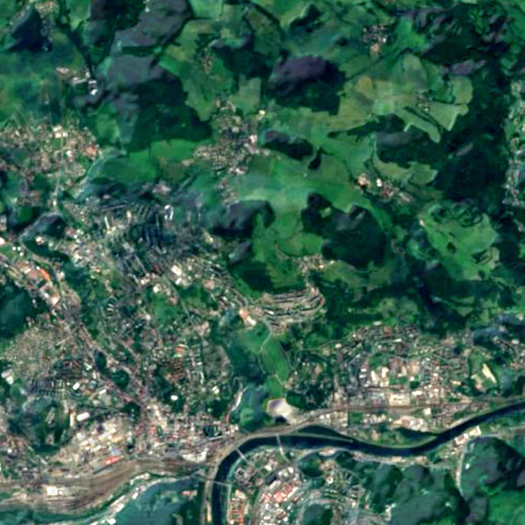 Erbenova vyhlídka seen from above (Sentinel-2)
