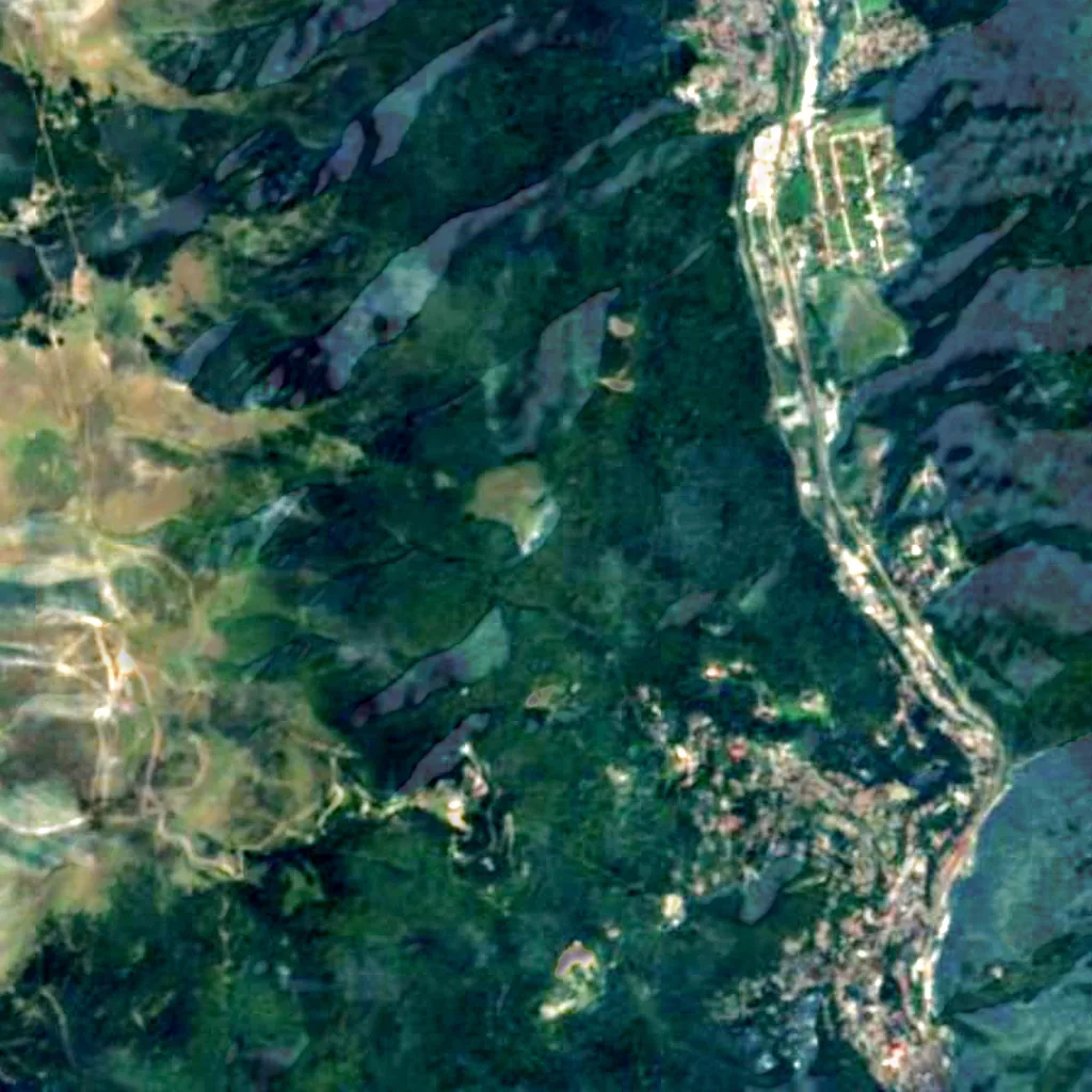 Franz Joseph Cliffs seen from above (Sentinel-2)