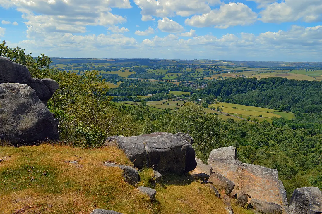 Gardom's Edge, view over Baslow