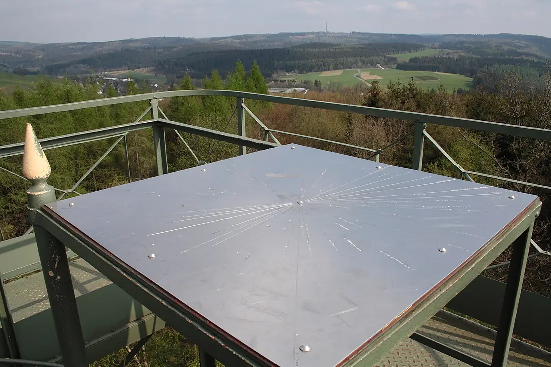 Entfernungstafel auf dem Gillerturm