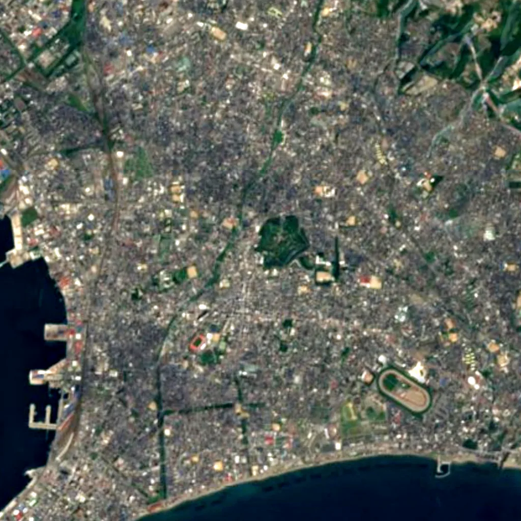 Goryōkaku Tower seen from above (Sentinel-2)