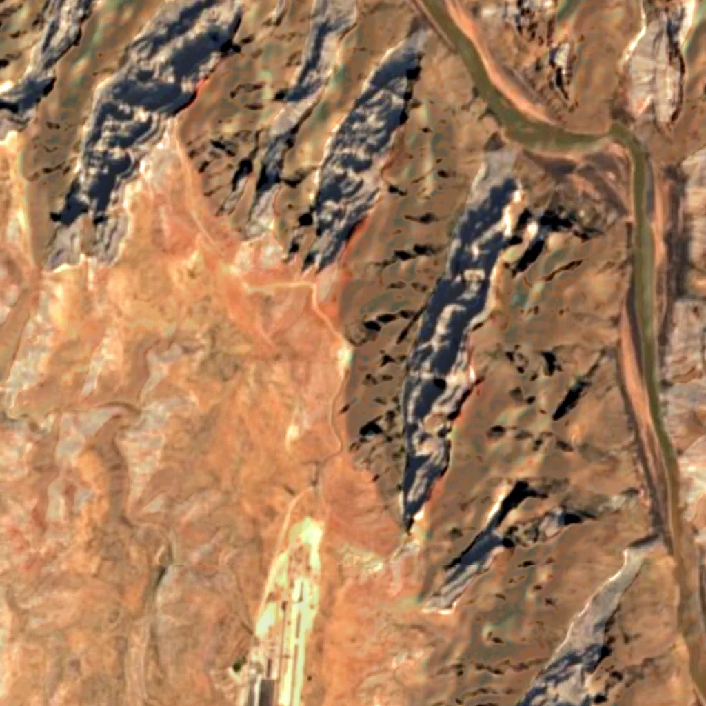 Grand Canyon Skywalk vu d'en haut (Sentinel-2)