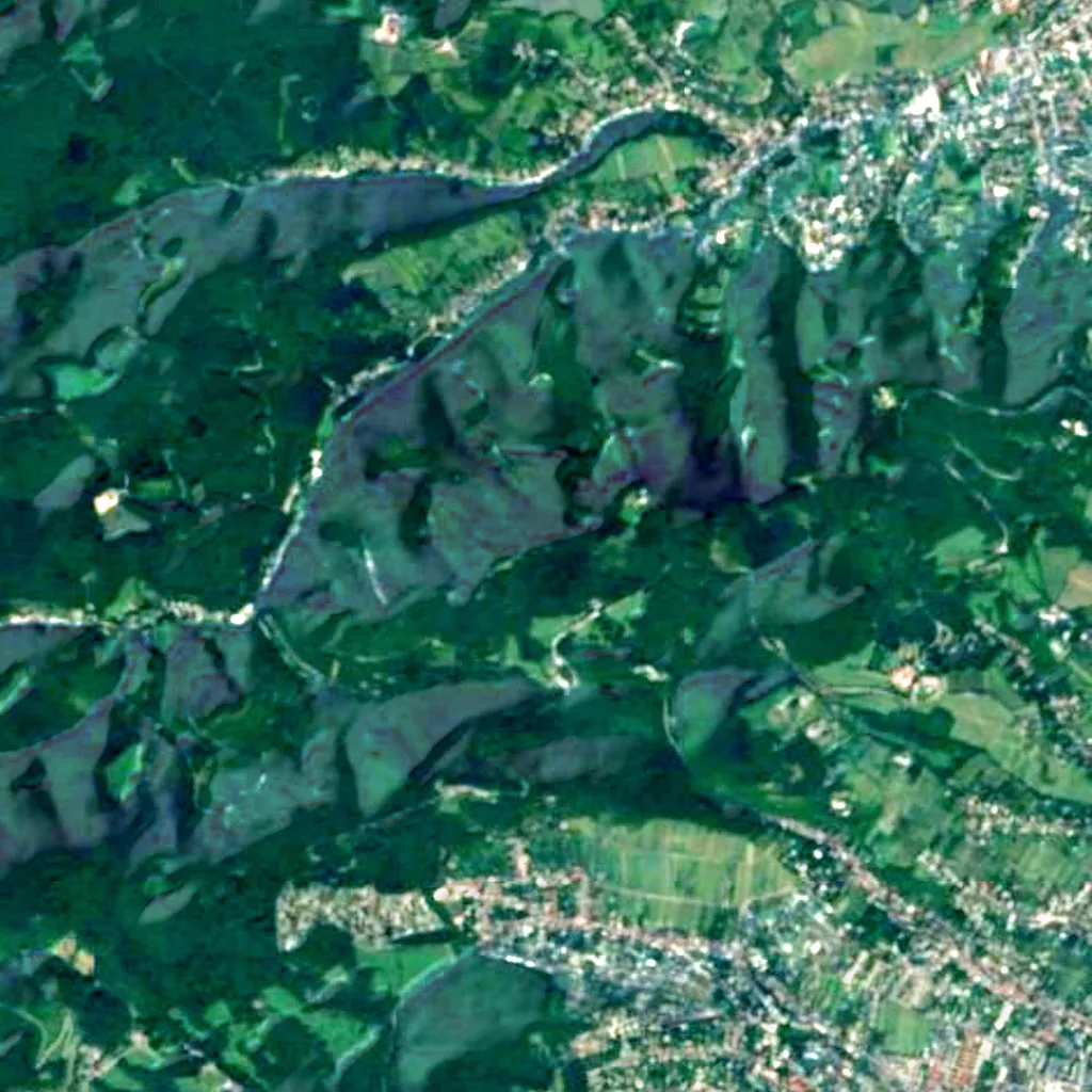 Habsburgwarte seen from above (Sentinel-2)