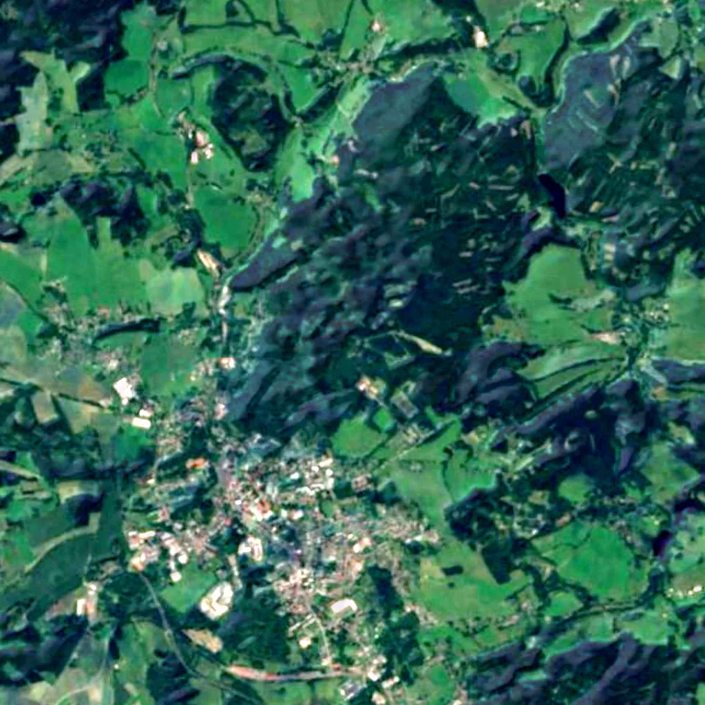 Háj u Aše seen from above (Sentinel-2)