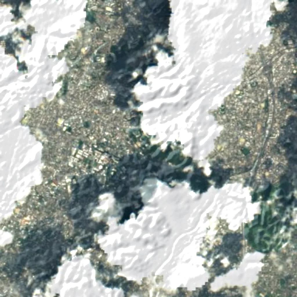 Higashiyama Sky Tower seen from above (Sentinel-2)