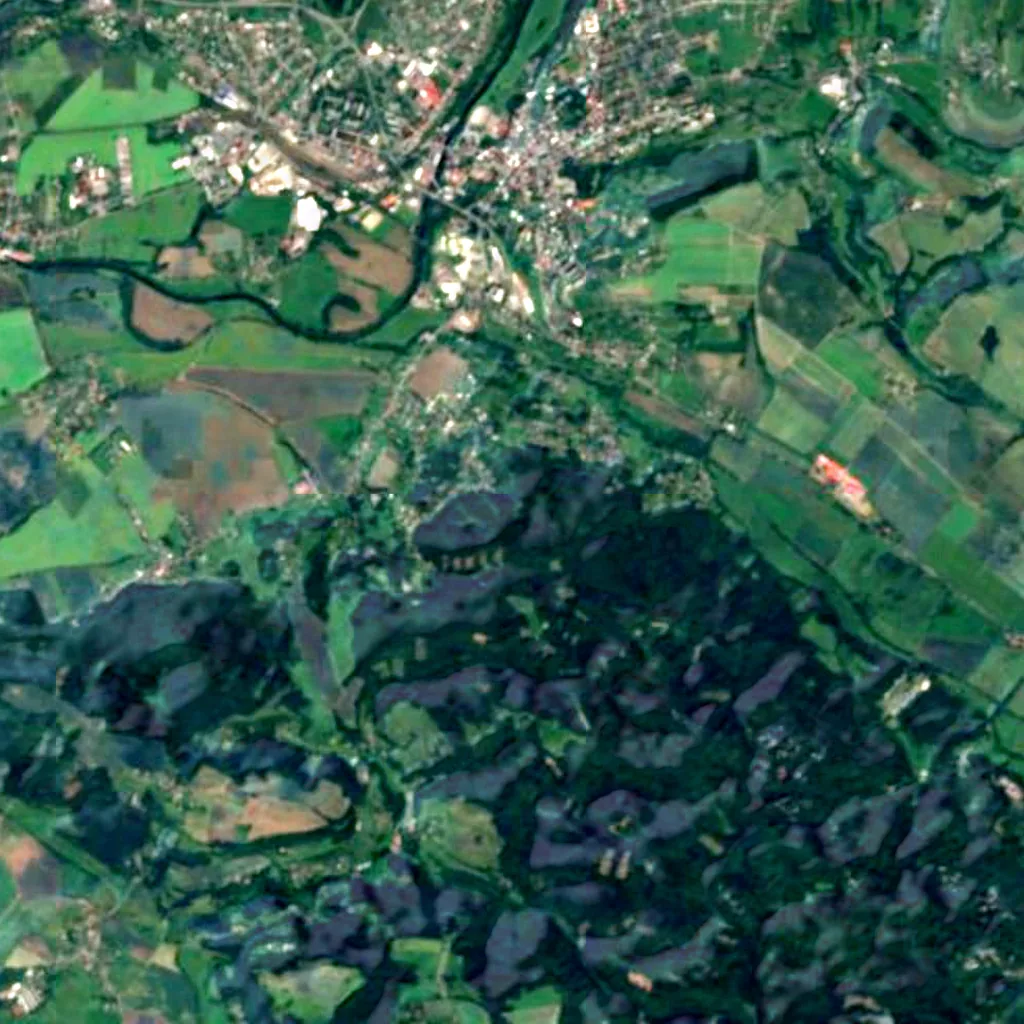 Hlavatice seen from above (Sentinel-2)