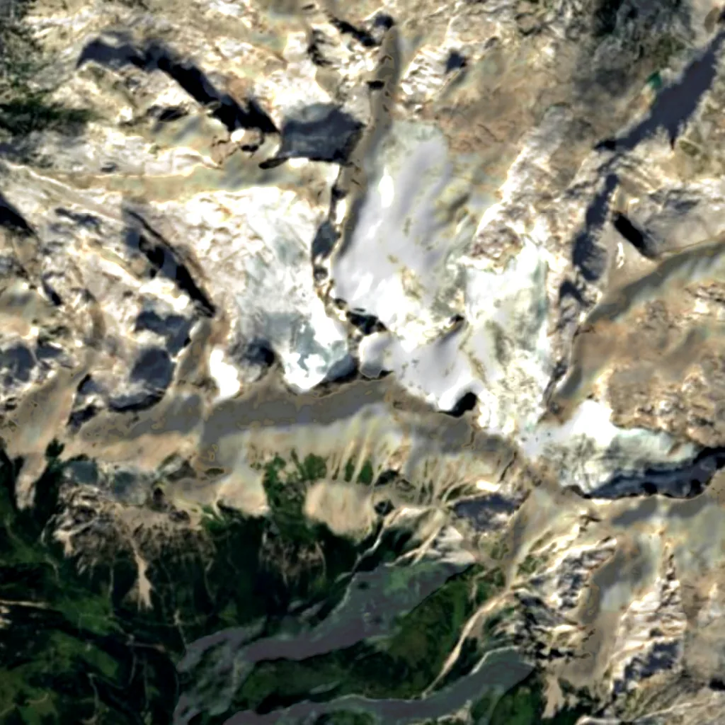 Hoher Dachstein seen from above (Sentinel-2)