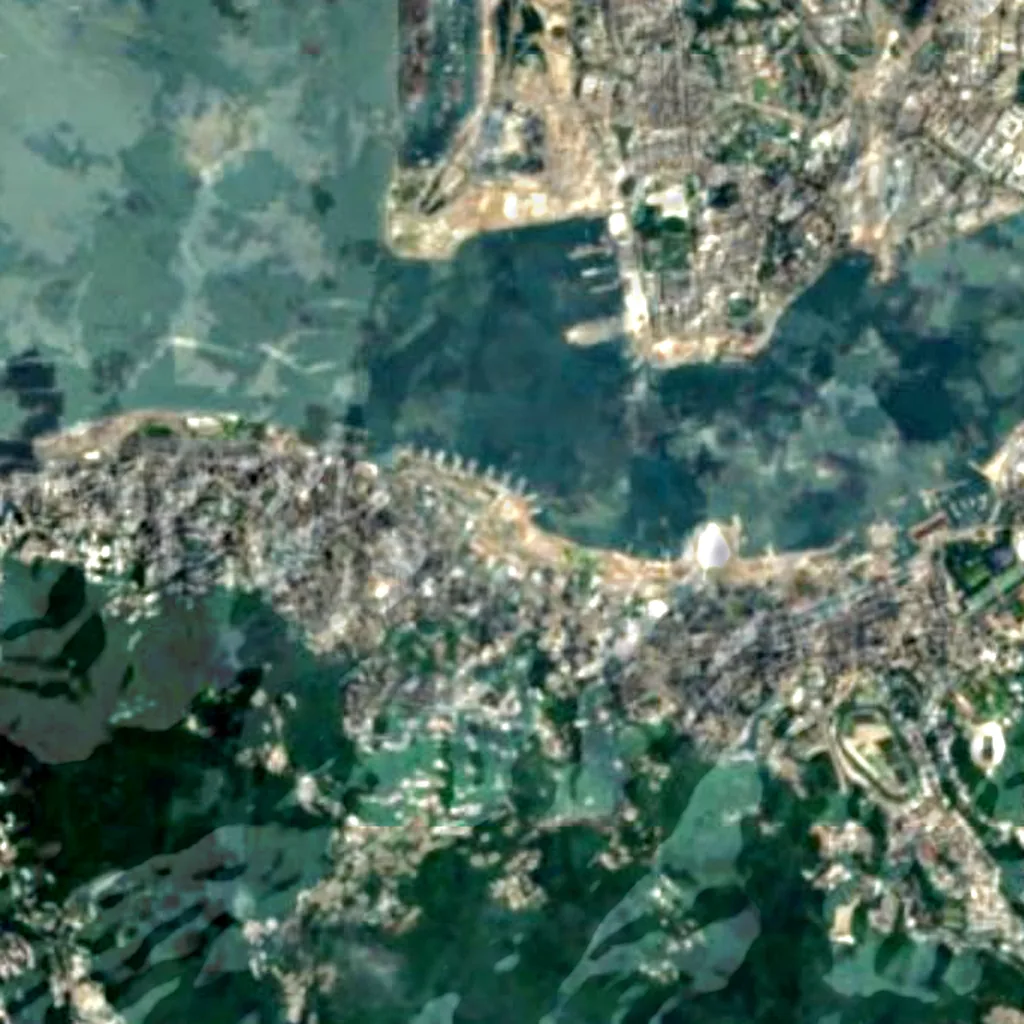 Hong Kong Observation Wheel visto desde arriba (Sentinel-2)