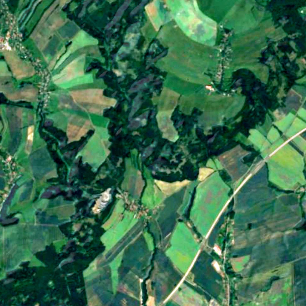 Hraběnčina vyhlídka seen from above (Sentinel-2)