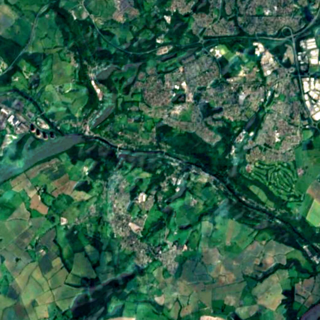 Ironbridge Gorge seen from above (Sentinel-2)