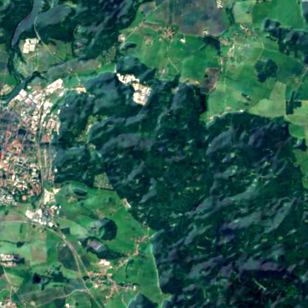 Jarník observation tower seen from above (Sentinel-2)