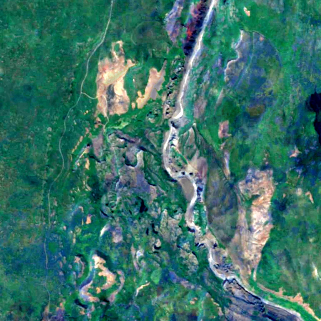 Jökulsárgljúfur seen from above (Sentinel-2)