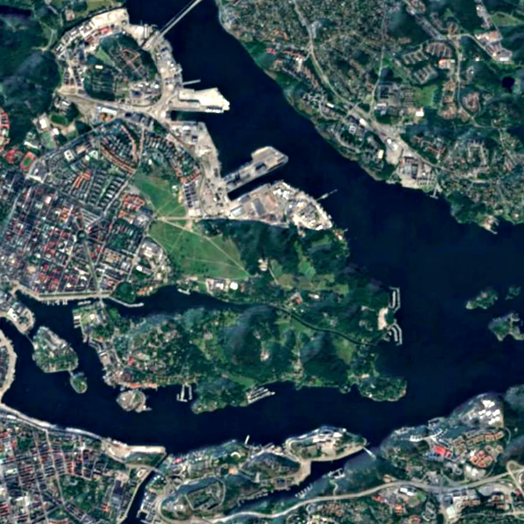 Kaknästurm von oben gesehen (Sentinel-2)