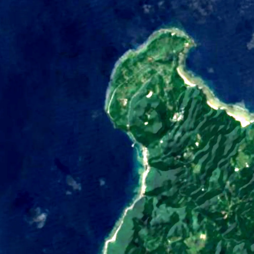 Kayauchi-banta Cliff seen from above (Sentinel-2)