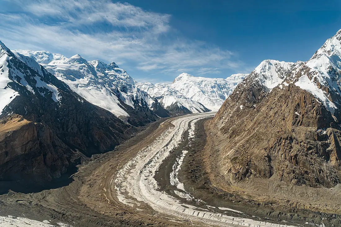 Glacier valley in Khan Tengri Nature Park, Tien Shan