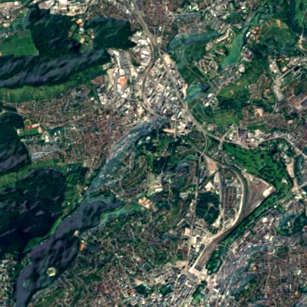 Killesberg Tower seen from above (Sentinel-2)