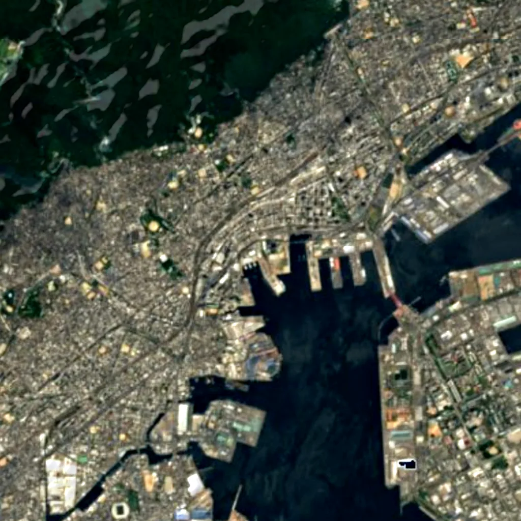 Kobe Port Tower seen from above (Sentinel-2)