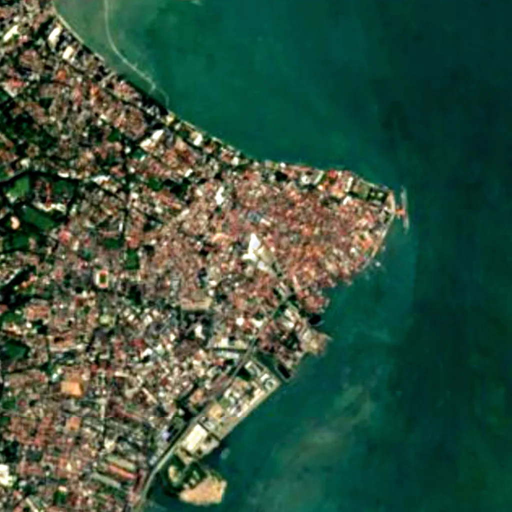 Komtar Skywalk seen from above (Sentinel-2)