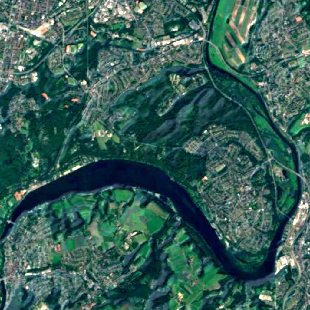 Korte-Klippe vu d'en haut (Sentinel-2)