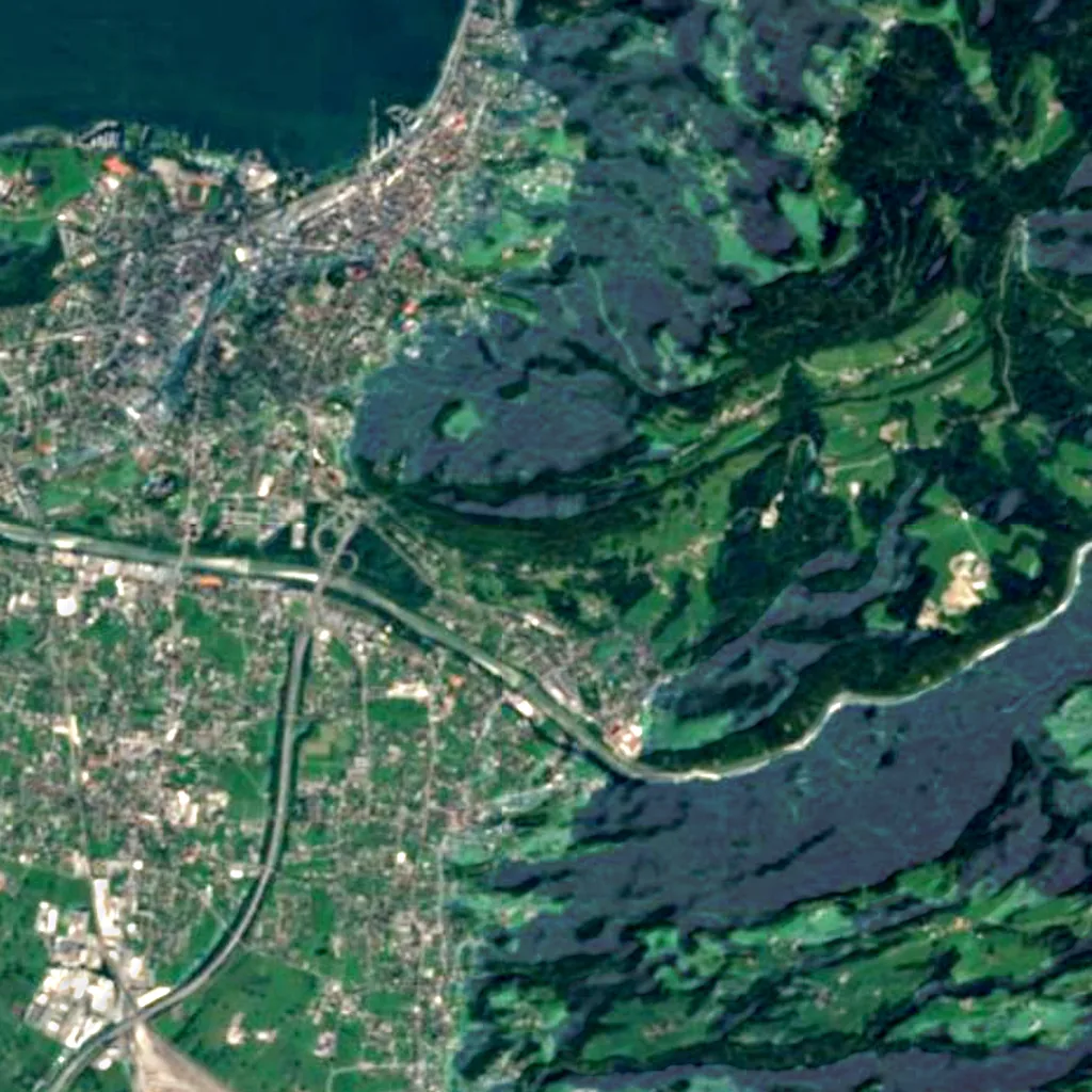 Kosmus-Jenny-Ruhe visto desde arriba (Sentinel-2)