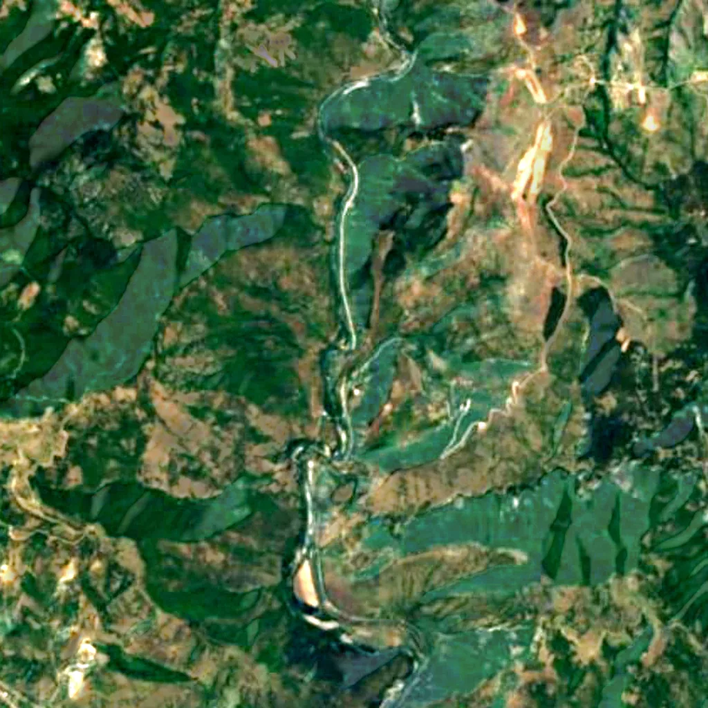 Kresna Gorge seen from above (Sentinel-2)