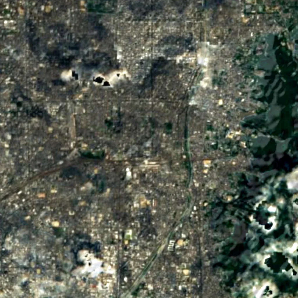 Kyoto Tower seen from above (Sentinel-2)