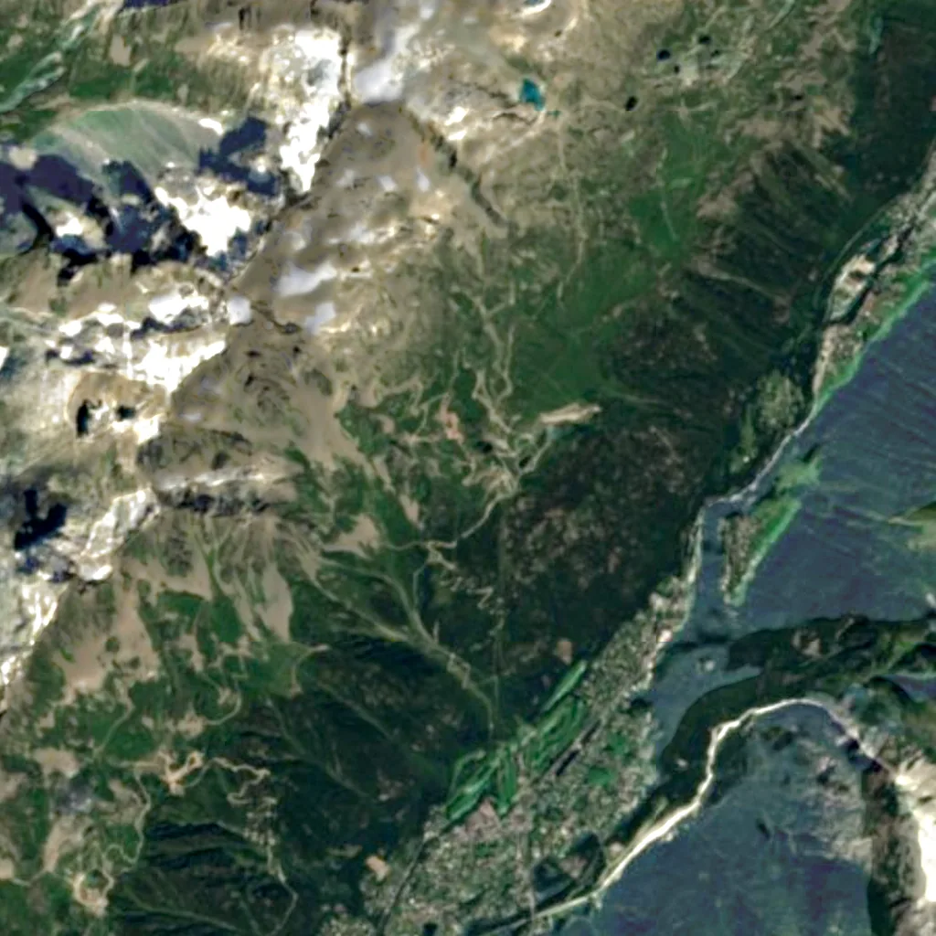 La Flégère vu d'en haut (Sentinel-2)