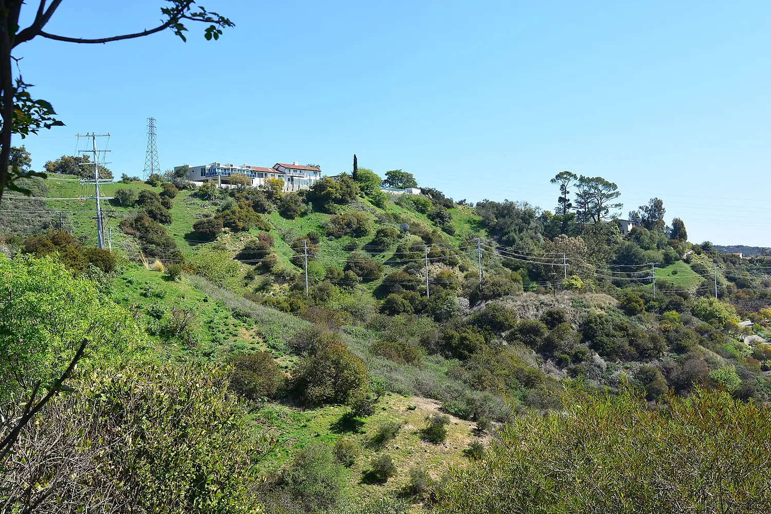 View across Laurel Canyon from the corner of Carmar Place & Carmar Drive